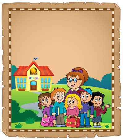 School class theme parchment 1 - eps10 vector illustration.のイラスト素材