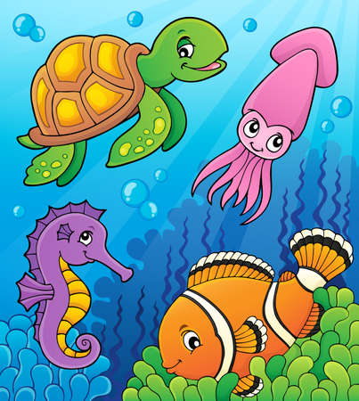 Sea life theme imageのイラスト素材
