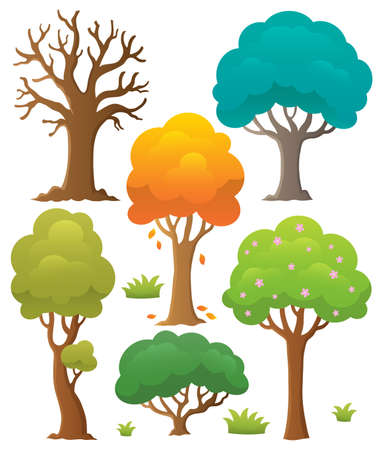 Tree topic collection 2 - eps10 vector illustration.のイラスト素材