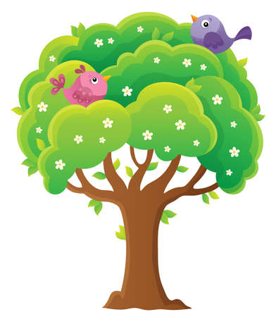 Springtime tree topic image 4 - eps10 vector illustration.のイラスト素材