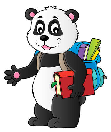 School panda theme image 1 - eps10 vector illustration.のイラスト素材