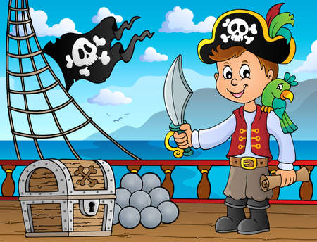 Pirate boy topic image 4 - eps10 vector illustration.のイラスト素材