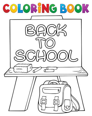 Coloring book schoolboard topic 2 - eps10 vector illustration.のイラスト素材