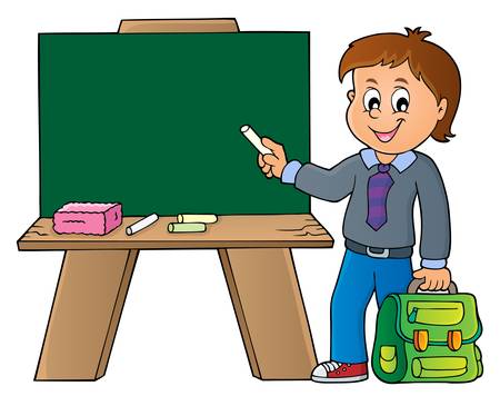 Happy pupil boy theme image 8 - eps10 vector illustration.のイラスト素材