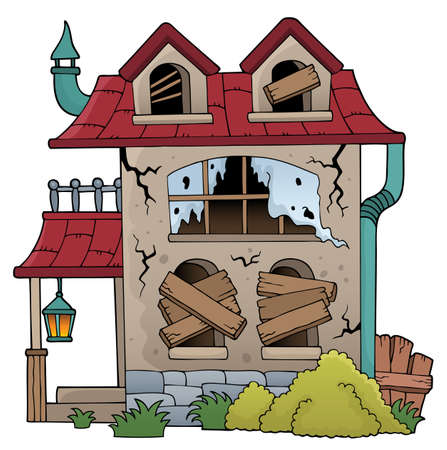 Derelict house theme image 1 - eps10 vector illustration.のイラスト素材
