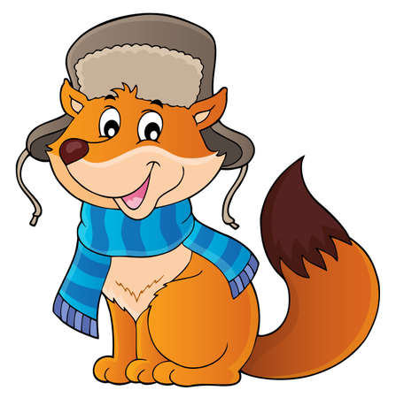 Winter fox theme image 1 - eps10 vector illustration.のイラスト素材