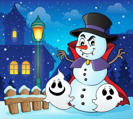 Vampire snowman theme image 2 - eps10 vector illustration.のイラスト素材