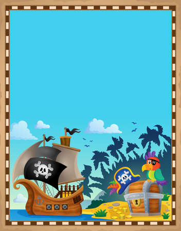 Pirate topic parchment 7 - eps10 vector illustration.のイラスト素材