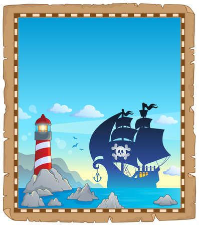 Pirate topic parchment 3 - eps10 vector illustration.のイラスト素材