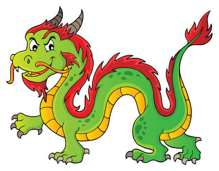 Chinese dragon theme image 1. vector illustration.のイラスト素材