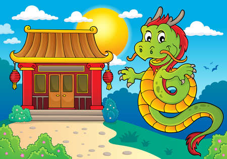 Chinese dragon topic image 2. vector illustration.のイラスト素材