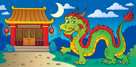 Chinese dragon theme image 4. vector illustration.のイラスト素材