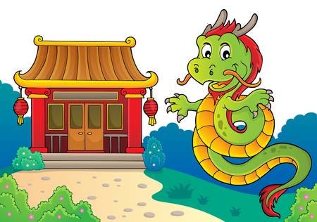 Chinese dragon topic image 3. vector illustration.のイラスト素材