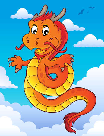 Chinese dragon topic image 6. vector illustration.のイラスト素材