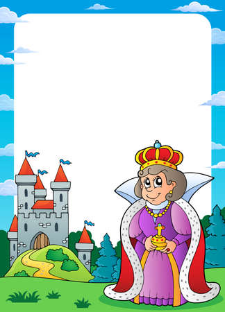 Queen and castle theme  vector illustration.のイラスト素材
