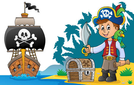 Pirate boy topic image 6 - eps10 vector illustration.のイラスト素材