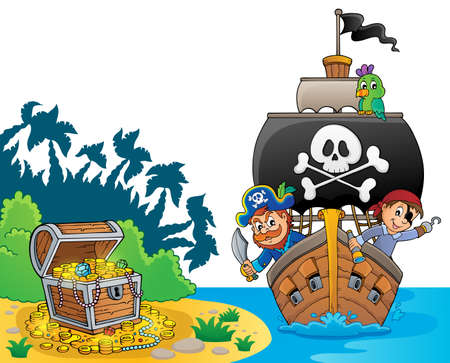Image with pirate vessel theme 8 - eps10 vector illustration.のイラスト素材