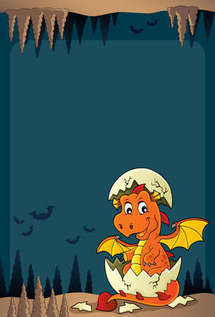 Dragon hatching from egg image 7 - eps10 vector illustration.のイラスト素材