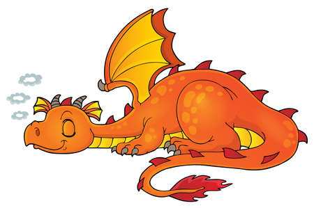 Sleeping dragon theme image 1 - eps10 vector illustration.のイラスト素材