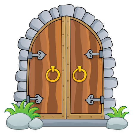 Old door theme image 1 - eps10 vector illustration.のイラスト素材