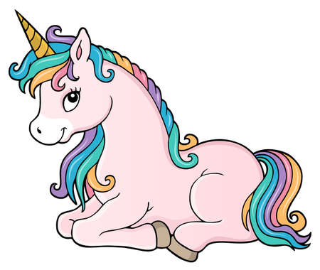 Stylized unicorn theme image 1 - eps10 vector illustration.のイラスト素材