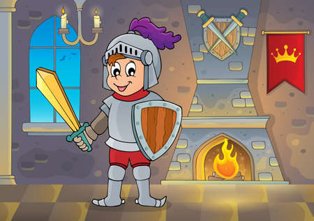 Knight theme image illustration.のイラスト素材