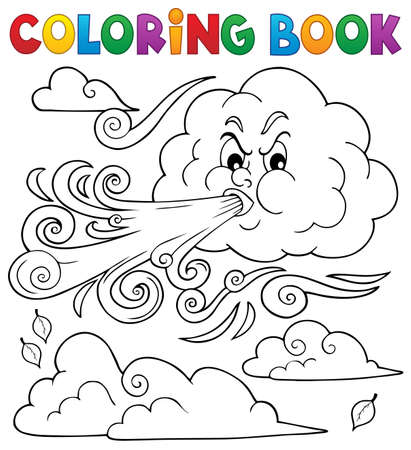 Coloring book clouds and windのイラスト素材