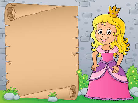 Princess topic parchment 4 - eps10 vector illustration.のイラスト素材
