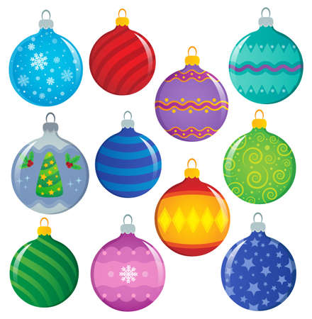 Stylized Christmas ornamentsのイラスト素材