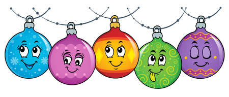 Happy Christmas ornaments themeのイラスト素材