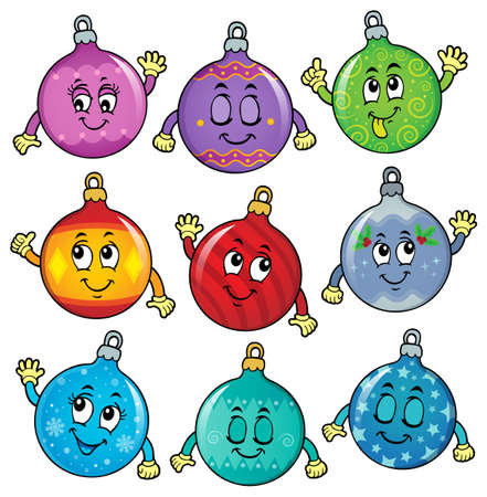 Happy Christmas ornaments theme image 6 - eps10 vector illustration.のイラスト素材