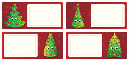 Stylized Christmas theme cards 1 - eps10 vector illustration.のイラスト素材