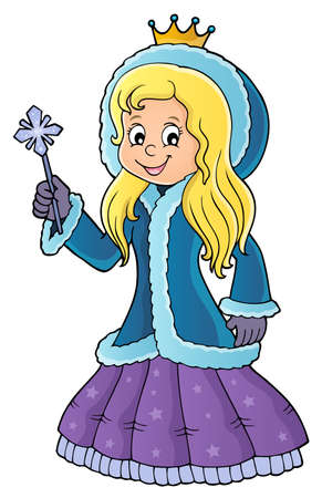 Princess in winter clothes theme image 1 - eps10 vector illustration.のイラスト素材