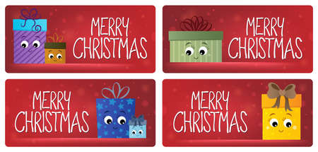 Merry Christmas theme cards 3 - eps10 vector illustration.のイラスト素材