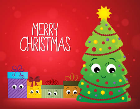 Merry Christmas composition image 2 - eps10 vector illustration.のイラスト素材