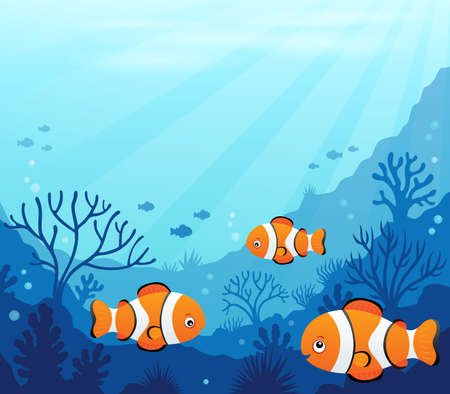 Ocean underwater theme backgroundのイラスト素材
