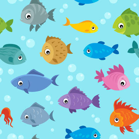 Seamless background stylized fishesのイラスト素材