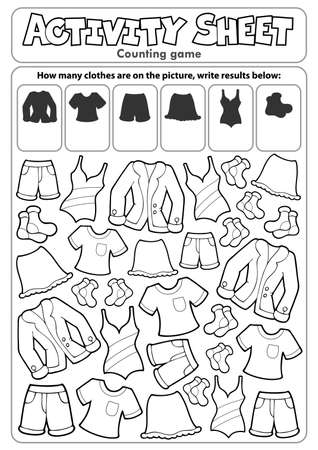 Activity sheet counting gameのイラスト素材