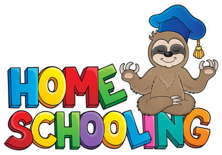 Home schooling theme signのイラスト素材