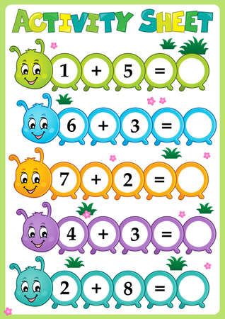 Activity sheet math themeのイラスト素材