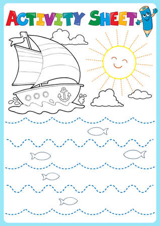 Activity sheet topic image 2 - eps10 vector illustration.のイラスト素材
