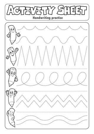 Activity sheet handwriting practise 2 - eps10 vector illustration.のイラスト素材