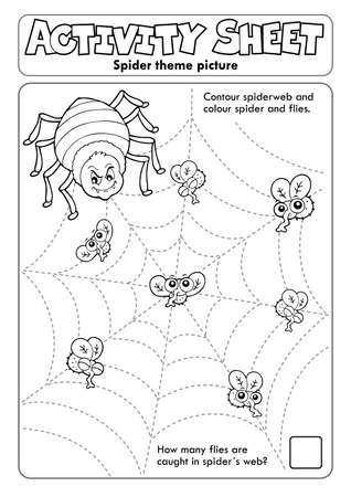 Activity sheet spider theme 1 - eps10 vector illustration.のイラスト素材