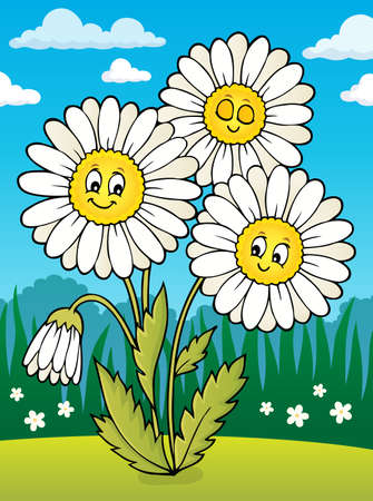 Daisy flower theme image 2 - eps10 vector illustration.のイラスト素材