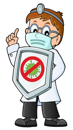 Doctor fighting virus themeのイラスト素材