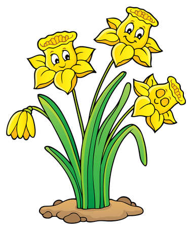 Narcissus flower theme imageのイラスト素材