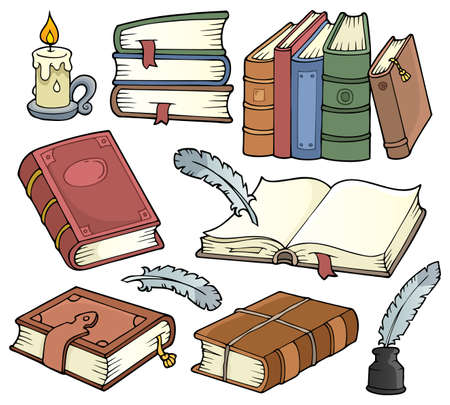 Old books theme setのイラスト素材