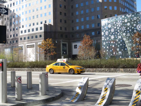 taking a lonely taxi newyorkの写真素材