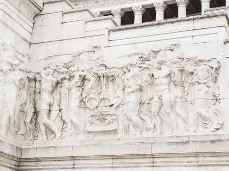 Detail of Vittorio Emanuele II Monument in Rome, italyの写真素材