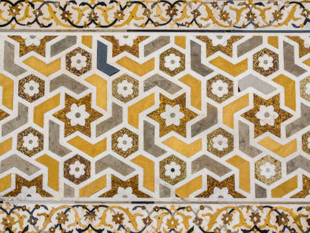 mural done with marble inlays, North Indiaの写真素材